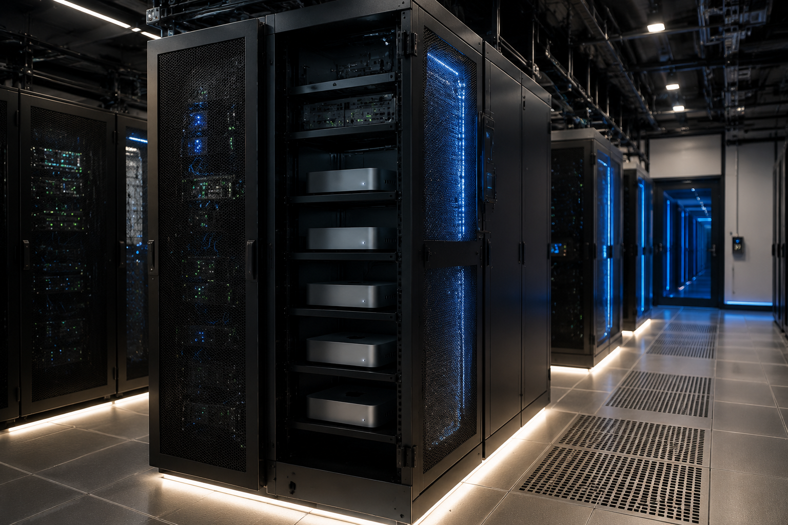 Dedicated Mac mini M4 hardware in a professional data center